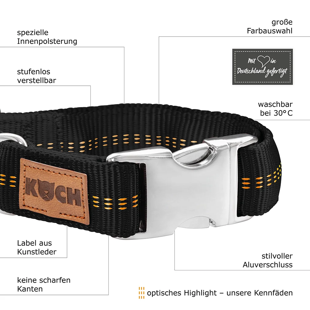 Premium Alu-Klick Hundehalsband gepolstert - Image 21