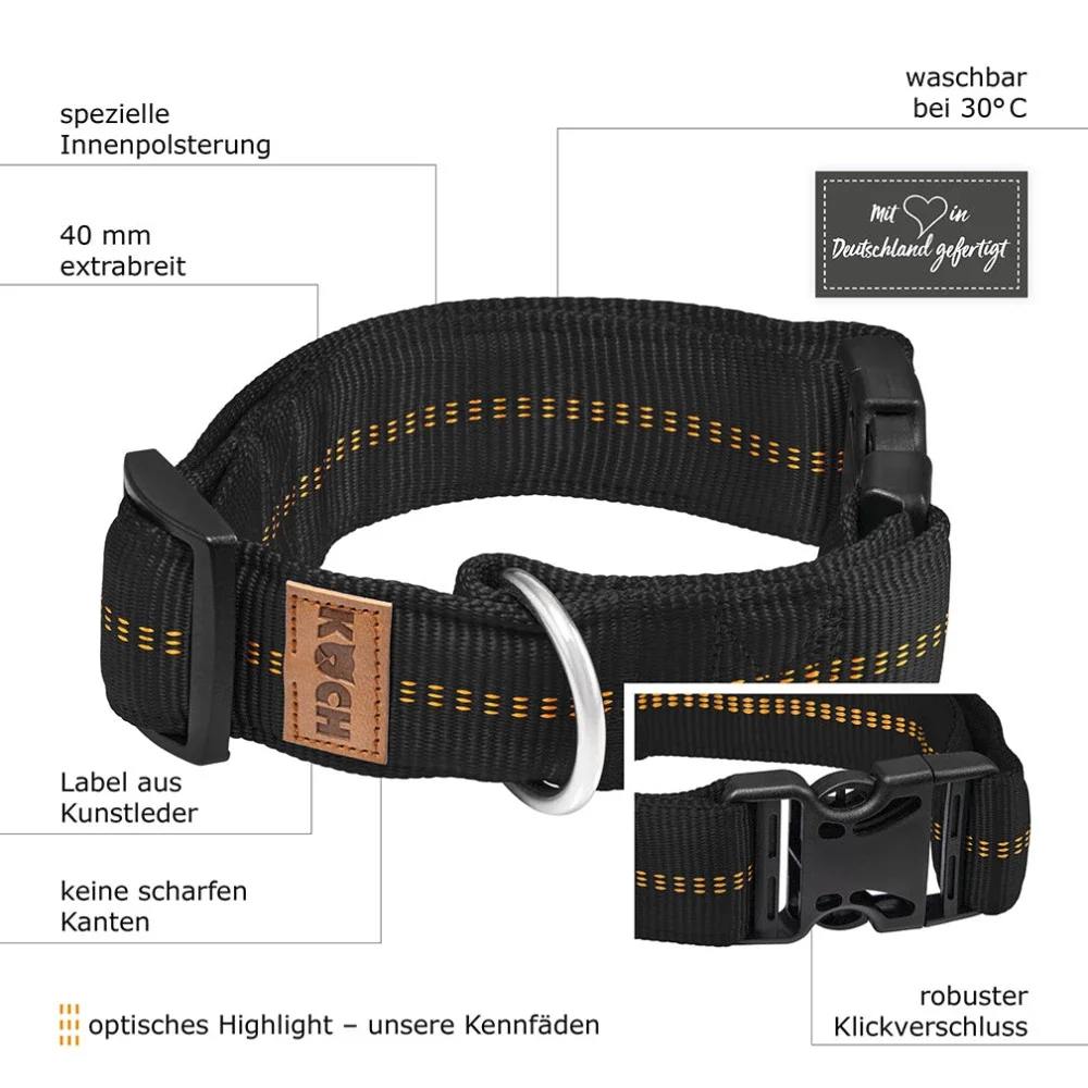Premium Hundehalsband gepolstert extrabreit 40mm - Image 6